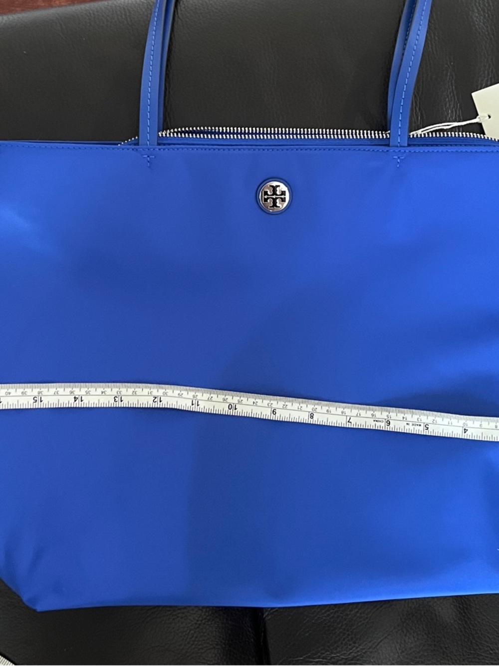 TORY BURCH• Blue Nylon Tote Bag - Picture 10 of 12